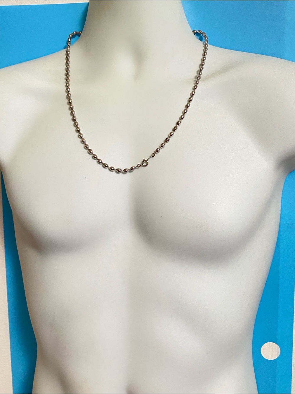 KREMENTZ Vintage Silver Tone 24” Oval Bead Chain Necklace Gender Neutral